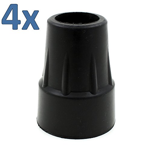 RUBBER FERRULES 22mm 7/8 HEAVY DUTY - BLACK : QUANTITY 4 ITEMS by Lifes Wonderful