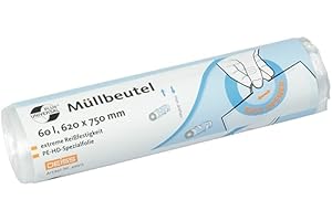 deiss universel 49915 Sacs poubelle, 620 mm x 750 mm, 60 L, transparent (Lot de 20)