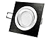 Produktbild LED-Einbaustrahler Ultra flach (30mm) QF-2 quadratisch Alu schwarz gebürstet schwenkbar mit 5W LED Modul warmweiß 2700K 230V ohne Trafo | Oberfläche schwarz eloxiert | glanzpolierter Innenring