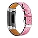 Produktbild Fcostume Luxus Lederband-Ersatz-Zubehör-Armband-Bügel für Fitbit Charge 3 (Rosa)