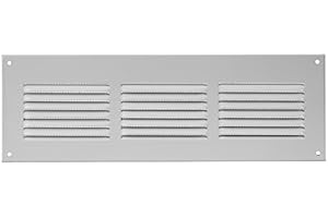ABOUT VENT 300x100mm Grille de Ventilation en Acier Blanc avec Moustiquaire - Grilles d'aération Métallique
