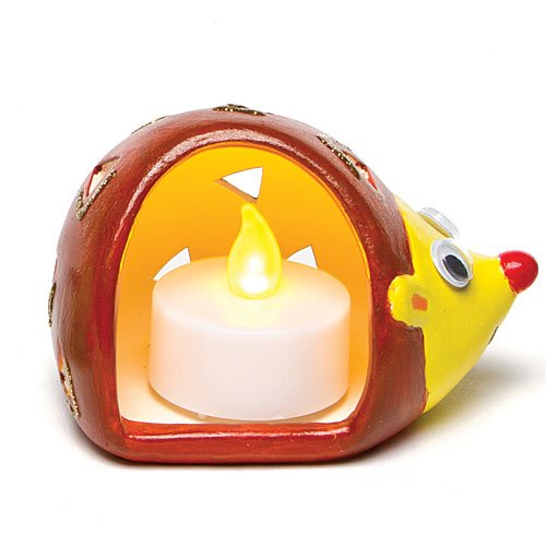 Keramik-Teelichthalter „Igel“ für Kinder zum Bemalen und Dekorieren (4 Stück) - 3