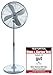 Produktbild Retro-Design Metall Standventilator / Ventilator 133cm, Verchromte Windmaschine mit 3 Geschwindigkeitsstufen, Oszillierend, Luftkühler mit 45 cm Durchmesser