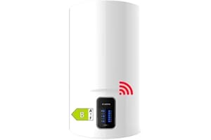Ariston, Lydos Wifi - Termo Eléctrico 100L Vertical, Calentador de Agua Eléctrico 100 Litros Función ECO-EVO y Conectividad Wifi 47x45x91,3 Calentadores Instalación en España, Eficiencia B Rango(A+/F)