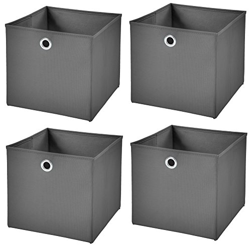 4er Set Dunkelgrau Faltbox 28 x 28 x 28 cm Aufbewahrungsbox faltbar - 2