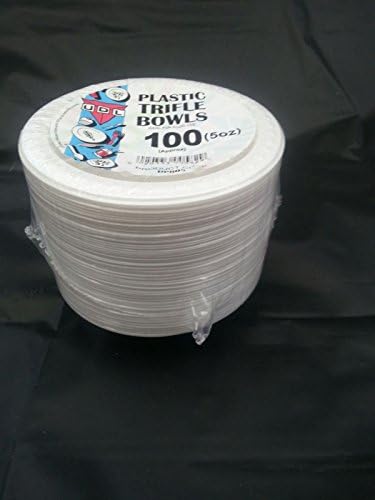 100 x white plastic disposible bowls -12cm [5 oz] for party bbq and all occasions