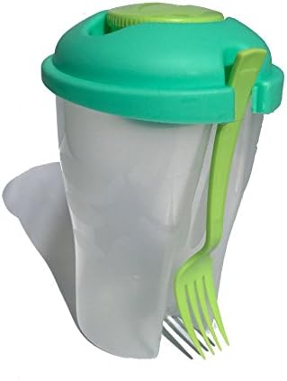 Fresh Salad Shaker Beaker 'On The Go' Food Container With Dressing Cup &amp; Fork