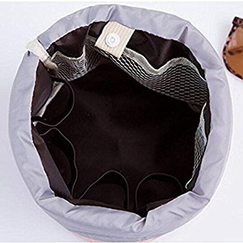 HOYOFO Large Capacity Waterproof Drawstring Cosmetic Travel Pouch Wash Bag Organizer Holder,Blue - 4