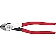 Klein Tools D243-8 Pliers, Diagonal Cutting Pliers with Wire Stripping Holes, High-Leverage Design, 8-Inch