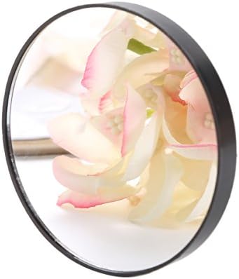 FullGold Magnifier Cosmetic Magnifying Suction Make Up Tweezer Close Up Mirror 10x Magnification Shower Mirror (black) (black)
