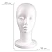 JaneDream Styrofoam Bald Head Stand Model Display Wig Hair Glasses Holder Foam Manikin Woman