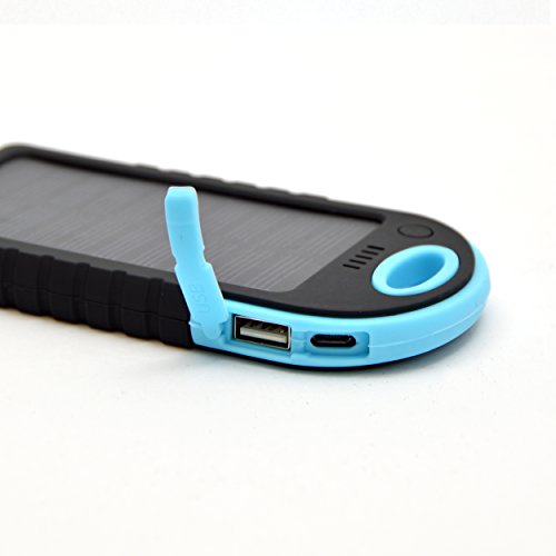 APOLLO 6000mAh Solar Powerbank Kopenhagen, das externe Outdoor Solar-Ladegerät mit dualem USB-Port, die ideale Backup-Batterie für Ihr Handy, Smartphone, iPhone, Lautsprecher, iPad, Tablet usw. Farbe: Blau - 3