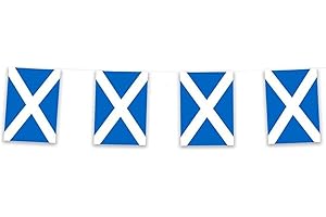GENERIC Scotland Bunting 10 Metre PVC with 20 Flags Measuring 20cm x 30cm for Indoor and Outdoor Use Sporting Events, Patriotism, Party Decoration, St Andrews Day, Burns Night, Hogmanay by Superstars.