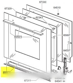 SMEG - ensemble vitre exterieure de porte pour four SMEG