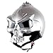 Price comparison product image CCTOUKUI Cool Dark Knight Skull Harley Helmet,Halloween Motorcycle Locomotive Detachable Mask Half Helmet,DOT Standard Helmet, Silver,L:58~59cm