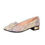  HoSayLike Damen Klassische Mode Ballerinas Casual Wohnungen Schuhe Elegant Outdoor Frauen Segelschuhe Rutschfeste Stilvoll Party Ballerinas Pumps Urlaub Flach Halbschuhe