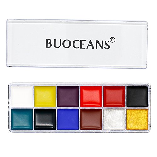 Körpermalfarbe Körperfarbe Set 12x Körperfarben Körpermalfarben Halloween Karneval Make Up Schminke Palette Gesichtsfarbe Bodypaint Bodypainting Schminke für Body und Facepainting, Face Painting Oil Multi-Farben-Verfassungs-Halloween-Kostüm-Kinderfasching Körper (Farbe) - 6