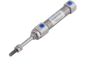 FTVOGUE Max.1Mpa de Doble Acción Stoke 15mm / 0.6inch Aire Neumático Cilindro Carrera Atornillado Varilla de Pistón Acción