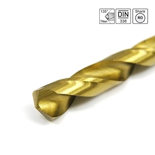 S&R Metallbohrer Set 1,0 – 10 mm ,135°, 19 Stk, DIN 338, geschliffen, HSS TITANIUM, Nitrit-Titan-Beschichtung, Metallbox.Profi-Qualität - 4
