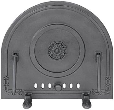 Cast iron fire door pizza bread stone wood oven stove smoke clay fireplace | External dimensions: 500x450 mm | Opening direction: removable