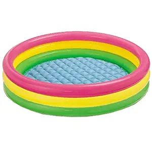 RUBELA Sunset Glow Baby Pool Inflatable Bathtub, Portable Bathtub Infant Toddler Non Slip Bathing Tub Travel Bathtub Mini Air Swimming Pool Kids Thick Foldable Shower (5 Ft)