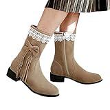 TianWlio Stiefeletten Boots Stiefel Schuhe Damen Herren Herbst Winter Schnee Flache Stiefeletten Zipper Wasserdicht Draussen Warmer Stiefel Worker Boots Gefüttert Bequeme Schuhe