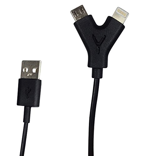 COM-PAD 2x USB auf Lightning und Micro-USB Kabel 2x120cm schwarz - 2