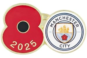 THE ROYAL BRITISH LEGION Official Royal British Legion Manchester City Poppy Football Pin 2025