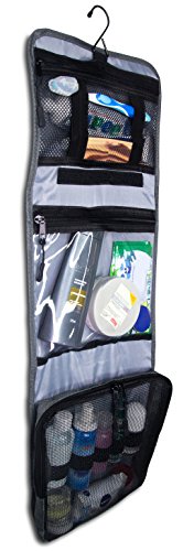 Travando ® Premium Kulturtasche zum Aufhängen | Faltbarer Reise Kulturbeutel mit Tragegriff | Multifunktionale Toilettentasche, platzsparende Kosmetiktasche, Waschtasche, Waschbeutel für Herren, Damen - 8