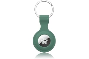 ZZLOVE Case Compatible with Apple Airtags, Keychain AirTags Case with Anti-Lost Key Ring, Protective Silicone Case for Apple AirTag 2021 Finder for Air Tag Tracker Holder Accessorie(Green)