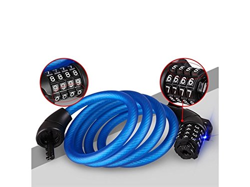 ATTOUPAN Bike Lock Security Kabelschloss Kombination Best für Fahrrad Outdoor (Blau)