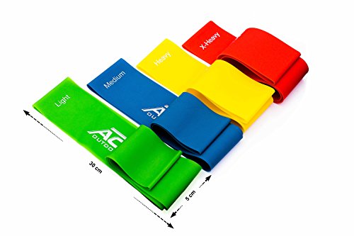 Fitnessbänder – 4-Stärken Set – Gymnastikbänder – Ideal für Muskelaufbau Physiotherapie Pilates Yoga Gymnastik und Crossfit – ( Fitnessband Gymnastikband Übungsband Widerstandsband Loopband Loopbänder Active Vikings ) - 2