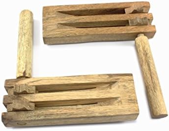 Football rattle clacker old fashioned wooden rattle bird scarer dog trainer SET OF TWO