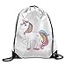 Produktbild Free-shipping Colourful Unicorn Print Drawstring Backpack Rucksack Shoulder Bags Sport Gym Bag for Men and Women