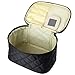 Discoball Lady Women Large Capacity Cosmetic Makeup Toiletry Travel Wash Bag Holder Mirror Case Organizer( Black grid pattern design)
