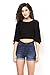 Black Flared Sleeve Crop Top RS.632.00
