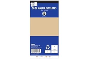 DITZY DOLL DL Manila Peel & Seal ENVELOPES - 50 Pack Brown Letter Self Seal Strong