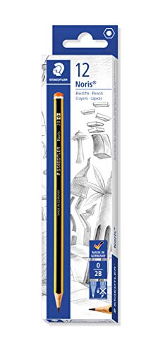 Staedtler Noris 120-0. Lápices de madera certificada. Pack con doce lapiceros de grafito 2B
