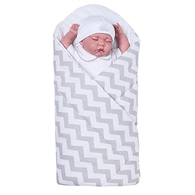 Sevira Kids - Gigoteuse d'emmaillotage Multi-Usage 100% coton certifié - Nid d'ange naissance ZigZag Gris