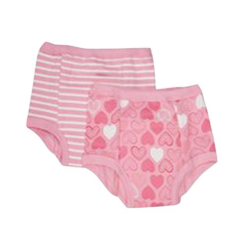 Green sprouts Reusable Organic Training Pants (Pink Heart, Pack of 2)