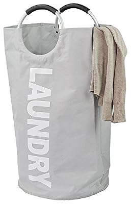 PuTwo Panier à linge 80L Pliable Transportable en Oxford Grande Capacité Pour 4 Personnes Corbeilles à linge - Gris