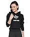 Campus Sutra Black Womens Printed Crop Hoodie RS.689.00