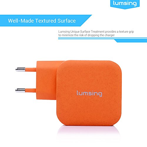Lumsing USB Schnellladegerät Quick Charge 2 Port-Ladegerät, 20W QC2.0 Dual USB Port Reise-Ladegerät für iPhone, Samsung Galaxy S5/ S6, Hinweis 4 /5 ,Google Nexus 6, Sony Xperia Z3 /Z4 Tablet Orange - 7