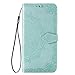 Price comparison product image Google Pixel 3a XL Case, Shockproof Premium PU Leather Folio Cover Embossed Mandala Wallet Notebook Cover with Magnetic Closure Kickstand Card Slot Full Protection Phone Case Skin Mint green