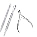 V-EWIGE 3pcs Marketing Cosmetic Stainless Steel Nail Tool Kits Scissor Nipper Cuticle Pusher Dead Skin Remover Set Nail Foot Care Tool