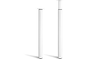 Toemics 2 Pcs Breakfast Bar Legs 710-1100mm Height Adjustable Table Leg Metal Kitchen Worktop Leg Furniture DIY Dining Table Legs with 60mm Diameter White