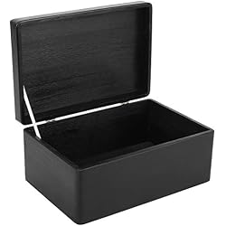 Creative Deco Grande Noire Boîte de Rangement Bois | 30 x 20 x 14 cm | Caisse Coffre Malle à Décorer avec Couvercle | Plusieurs Couleurs | Parfait pour Jouets, Outils, Documents