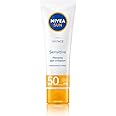 NIVEA Sun UV Face Sensitive SPF 50 Cream (50ml), Sunscreen Protects Against UVA/UVB Rays and Premature Skin Ageing, Sun Cream for Sensitive Facial Skin