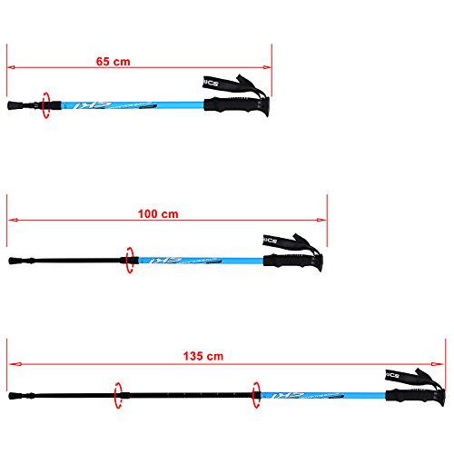 Songmics Nordic Walking Stöcke Verstellbar 65 – 135 cm ergonomisch mit Anti-Shock Dämpfungssystem - 2
