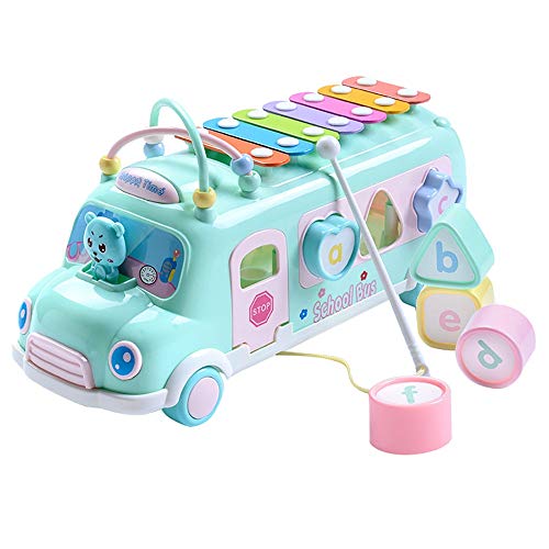 Preisvergleich Produktbild HKFV Rainbow Piano Car Spielzeug Kinder Musikinstrumente Bus Fahrzeug Spielzeug Musikinstrument Auto Spielzeug (Grün)